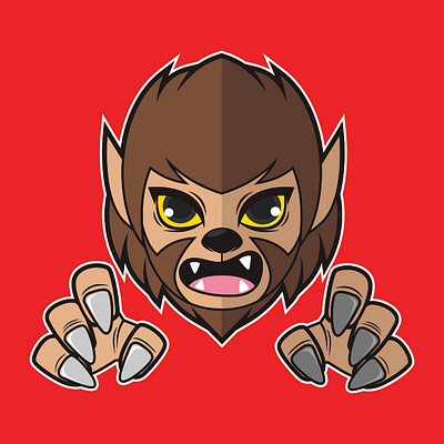 Cute Werewolf 2d apparel cartoon character design clothing design cute graphic design halloween horror illustration kids monster sticker werewolf wolf