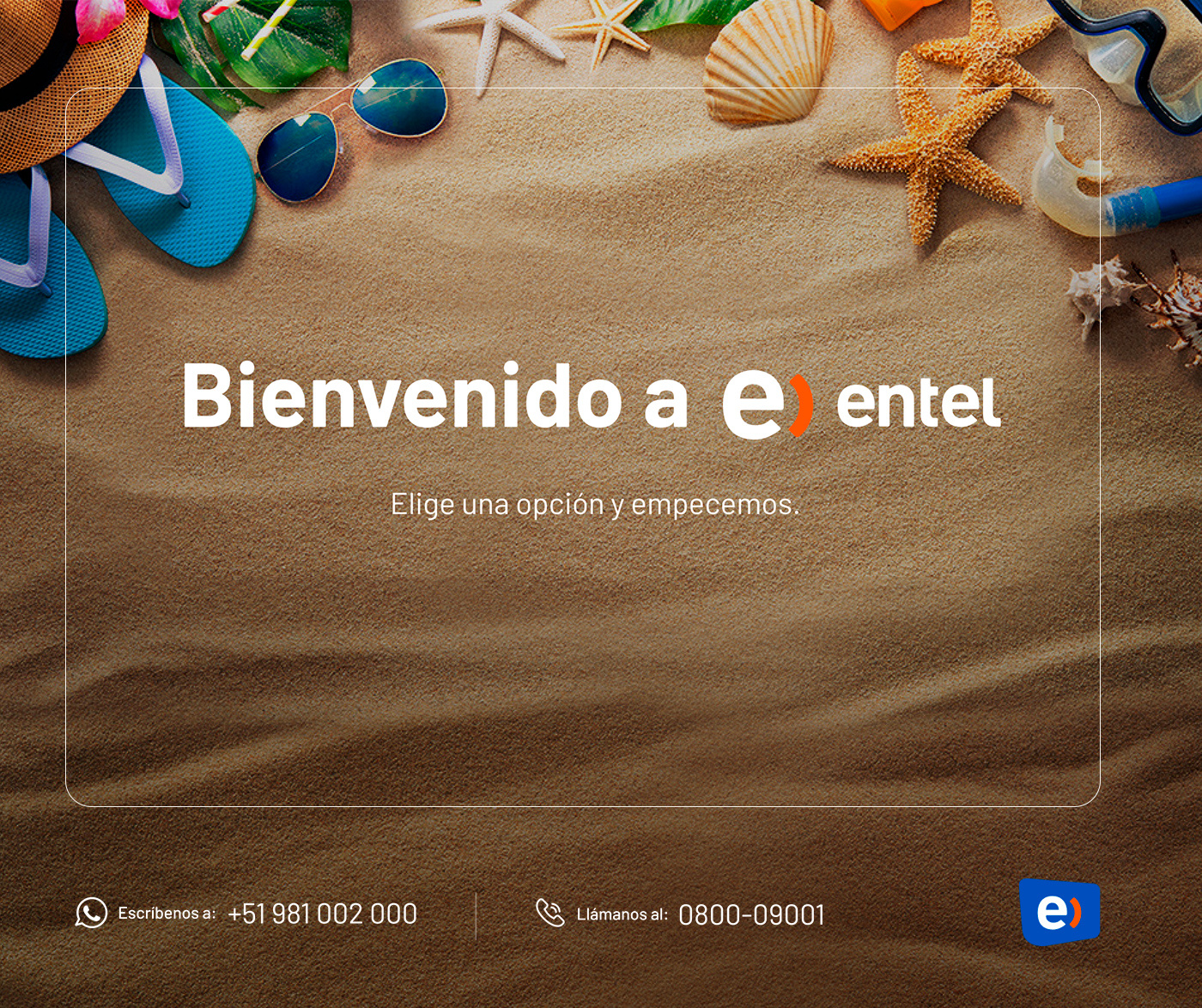 Entel Bienvenido beach entel graphic design mobile playa responsive sunset tecnologia ui ux verano web website