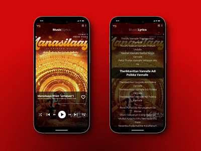 🎵✨ Immersive Music Lyrics App UI Design 🎨📱 mobile app music music player ui uiux