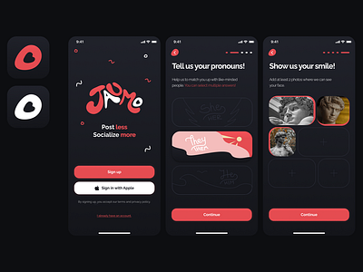 Dating app - POC app dark icon pronouns ui ux