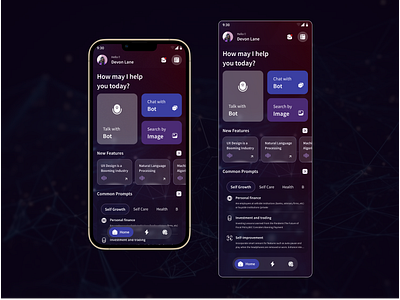AI Assistant Home Screen ai chatbot home screen ui user friendly