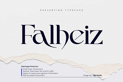 Falheiz alternate branding calligraphy classic font display font elegant fancy font font graphic design ligature logo logotype magazine stylish swash typeface