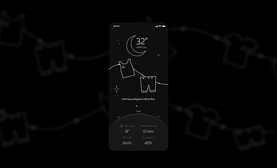 Clothes suggestions according to weather conditions - POC app clothes dark ui ux weather