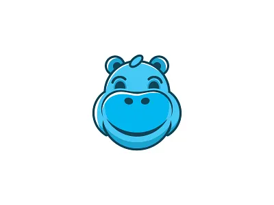Cute Hippo Logo animal blue branding cartoon character cute design emblem hippo hippopotamus icon identity illustration logo mark mascot sports symbol vector zoo