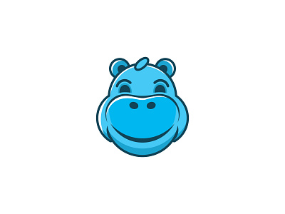 Cute Hippo Logo animal blue branding cartoon character cute design emblem hippo hippopotamus icon identity illustration logo mark mascot sports symbol vector zoo