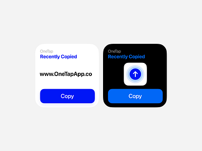 OneTap Widget: Recently Copied branding mobile mobile app ui widget design