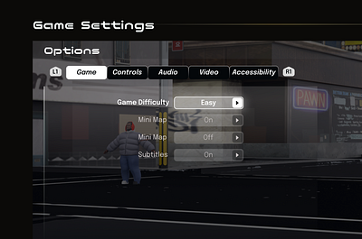 Game Settings UI Design game game design ui ui design user experience user interface