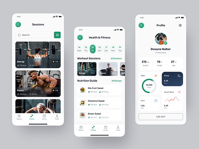 Fitness App UI & UX branding design illustration ui ux