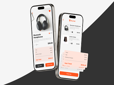 E-Commerce Mobile App UI Design: Cart & Product Details appinterface