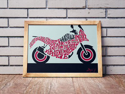 Lyrics Motorcycle adobe illustrator art digital painting drawing illustration lyrics motorcycle vector