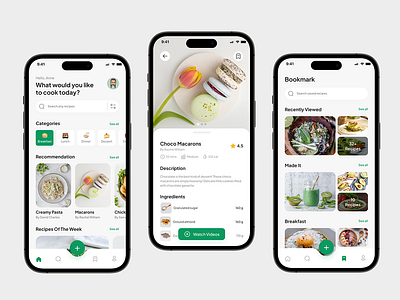 Cookpedia - Food Recipe Mobile App app design ui ux