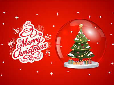 Merry Christmas card with Christmas tree Video Stock Video 3d advertisement design animation branding christmas design dribbble gift glass globe graphic design illustration logo merry christmas motion graphics santa typography vector