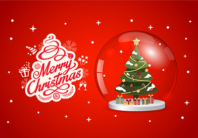 Merry Christmas card with Christmas tree Video Stock Video 3d advertisement design animation branding christmas design dribbble gift glass globe graphic design illustration logo merry christmas motion graphics santa typography vector