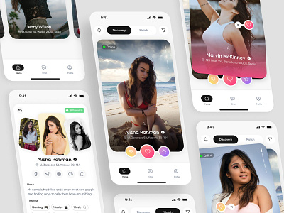 Dating App branding design illustration mobile ui ux