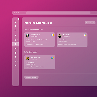 Meetings App design digital product design ui ux