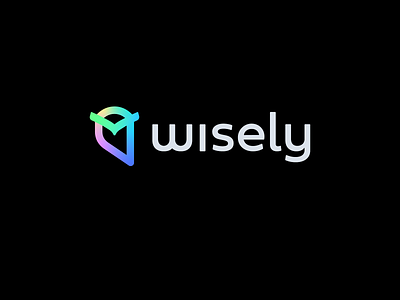 wisely logo branding color colorful design developer gradient icon it logo logo designer minimal modern owl smart wise