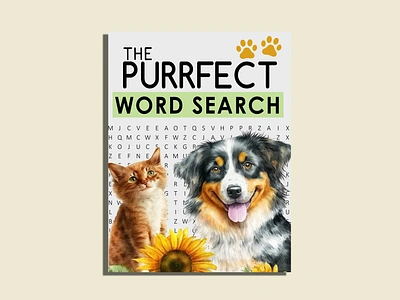 The Purrfect Word Search- COVER BOOK 3d animation book book cover bookcover branding cover cover design graphic design logo motion graphics ui