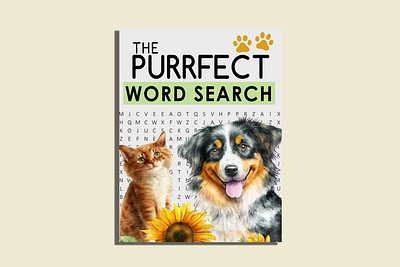 The Purrfect Word Search- COVER BOOK 3d animation book book cover bookcover branding cover cover design graphic design logo motion graphics ui