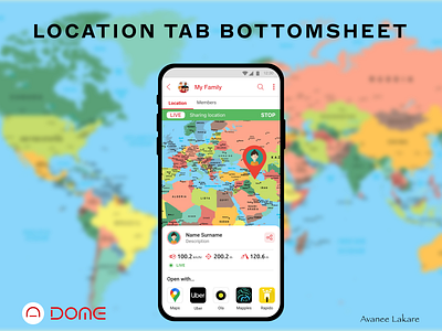 Location Sharing in Dome | UI Project branding iconography logo ui