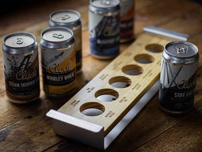 Clyde Brewing Flight Tray beer branding brewing design duluth fabrication flight tray mn wonderhorse