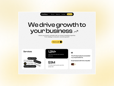 Online Business Digital Agency Marketing Website Landing Page agency agency marketing business creative agency digital digital agency gray landing page light design marketing online services sitio web ui ui design uidesign web design webdesign website yellow