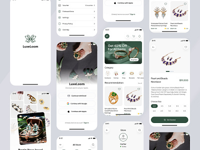 LuxLoom - Jewelry App Design (Full Version) app design ecommerce fashion app fashion app design fashion ecommerce app design figma design jewellery app jewellery store jewelry android app jewelry app jewelry app design jewelry app ui jewerlly app design jewerly ios app design mobile app mobile design online jewelry shop app design oripio product design ui