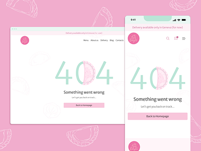 Logo, Branding and Website UI/UX Design for home food delivery 404 page branding delivery design error page food graphic design handwritten horeca illustration interface landing logo typography ui ux vector website