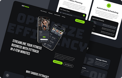 Landing Page for Cloud-Based Fitness Management Software fitness landing page ui ux web design