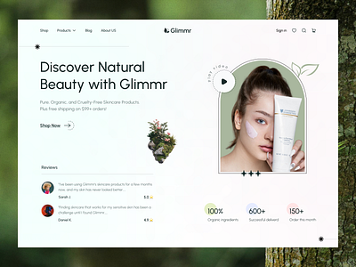 Natural Beauty Product Website Design beasuty prodcut website header natural natural product website product design skin care skin care webiste design web design website design