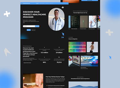 Doctor Finding Website landing page figma ui uiux ux web design