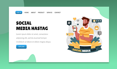 landing page ui/ux social media graphic design ui