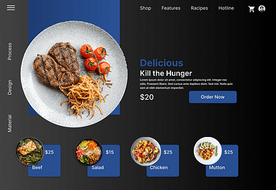 UI design for a restaurant website branding dailyui design graphic design illustration logo typography ui ux vector