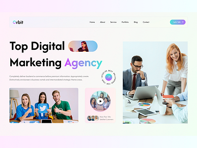 Digital Marketing Agency agency banner business clean ui color digital marketing gradient hero section illustration latest design marketing minimal design modern design new design trending typography uiux design unique update design website