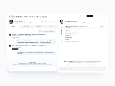 Medical Cases AI Tutor Chat Bot agent ai artificial intelligence bot chat dashboard education enterprise healthcare minimal product design saas software training ui design ux web app