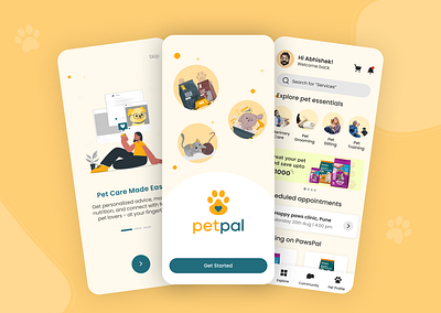 Pet Care App - Petpal 🐾 figma mobile design pet app pet care pet care app pet screen pet ui