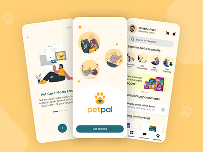 Pet Care App - Petpal 🐾 figma mobile design pet app pet care pet care app pet screen pet ui