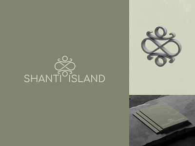 shanti island yoga school 3d blender branding illustration logo school typography yoga