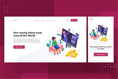 landing page ui/ux graphic design ui