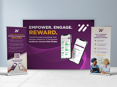 Tradeshow Designs app art direction banner banner design conference conference branding design graphic design large format layout print pull up banner purple technoloyg tradeshow typography