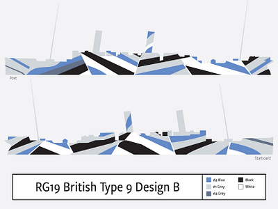 British Type 9 Design B - Dazzle Camouflage - 1917 camouflage dazzle illustration