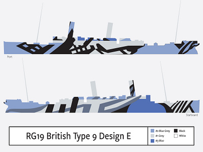 British Type 9 Design E - Dazzle Camouflage - 1917 camouflage dazzle illustration