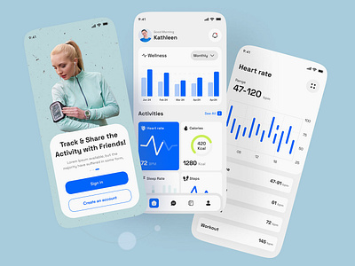 Health track App app branding dailyui design graphic design logo motion graphics ui