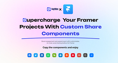 Framer Universal social & Share Button framer framer component framer kit framer share button framer share component framer social share button social share button ui kit