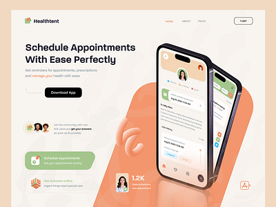 Healthtent Landing page animation branding dailyui design graphic design logo motion graphics ui