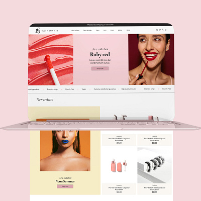 Cosmetic Shopify website design and development cosmetics ecommerce makeup shop shopify skincare website design