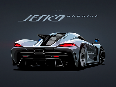 Koenigsegg Jesko Absolut absolut automotive cars design flat illustration jesko koenigsegg poster racing slick vector