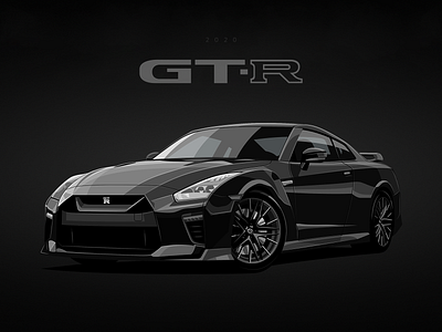 Nissan GT-R clean design flat gtr illustration nissan poster slick vector