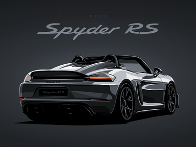 Porsche Spyder RS automotive cars design illustration porsche poster spyderrs vector