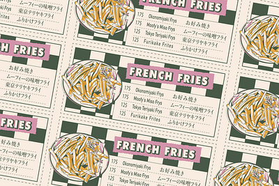 Japanese Frys Menu certified french fries expert fast food fast food lover french fries designs funny french fries its fry day japan food menu japanese menu minimalistic menu template modern menu potato food eaters sushi food menu sushi menu