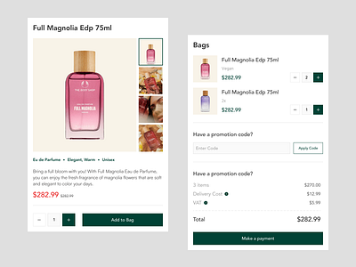 Ecommerce Modal UI Component cart checkout clean component detail product ecommerce modal online shop parfume shop store ui ui component web website